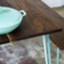 Dining Table With Industrial Hairpin Legs In Walnut, thumbnail 3 of 10