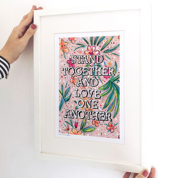 'Stand Together' Typography Illustration Print, 2 of 2