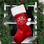 Personalised Christmas Wishes Luxury Red Stocking, thumbnail 3 of 3