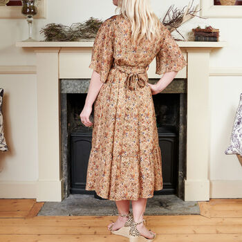 Zaria Silk Print Embroidered Dress 11, 3 of 3