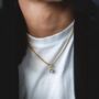Mini Gold Plated White Shell Gemstone Necklace For Men, thumbnail 2 of 12