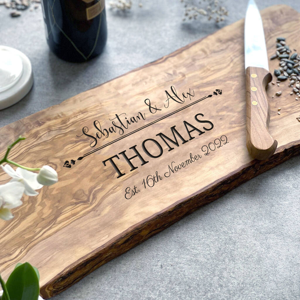 Personalised Cutting Board Wedding Gift, 1 of 3