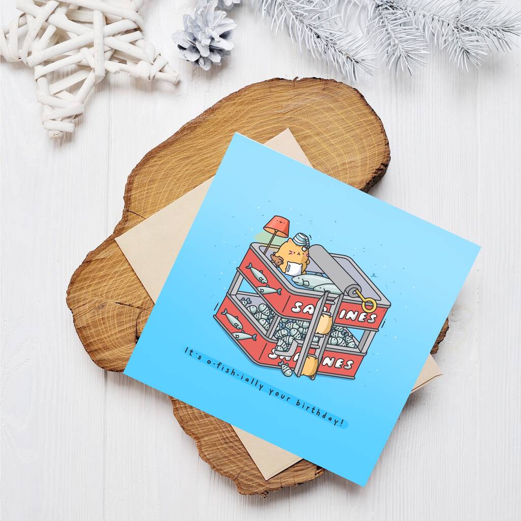 Cute Sardines Greetings Card By Toastedink