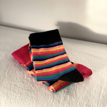 Two Pack Of Striped Socks In Box, 4 of 4