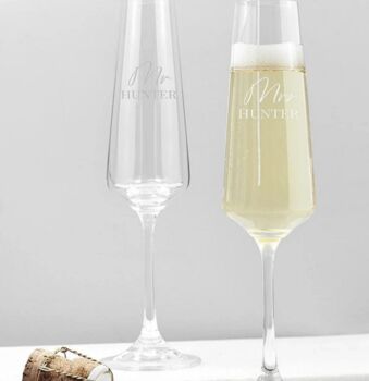 Personalised Couples' Champagne Flute Set, 3 of 3