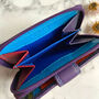 Women's Small Purple Leather Purse With Rfid Protection, thumbnail 2 of 2