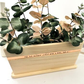 Personalised Wooden Pot Planter, 10 of 12