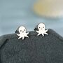 Sterling Silver Octopus Stud Earrings, thumbnail 1 of 12