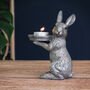 Silver Hare Rabbit Tea Light Candle Holder, thumbnail 5 of 5