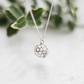 Bumble Bee And Honeycomb 3D Necklace, Gifts For Her, 4 of 12