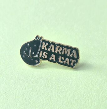 Karma Is A Cat Swiftie Enamel Pin Badge, 2 of 4