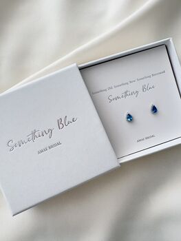 Something Blue Sterling Silver Earrings With Gift Box, 3 of 4