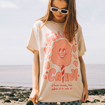 Feeling Candy Women's Staycation Slogan T Shirt, 4 of 4