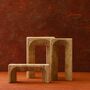 Set Of Three Travertine Arch Sculptures, thumbnail 1 of 2