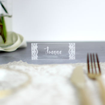 Personalised Lace Wedding Place Settings, 3 of 4