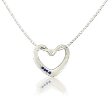 Twisted Heart Pendant With Sapphires, 2 of 3