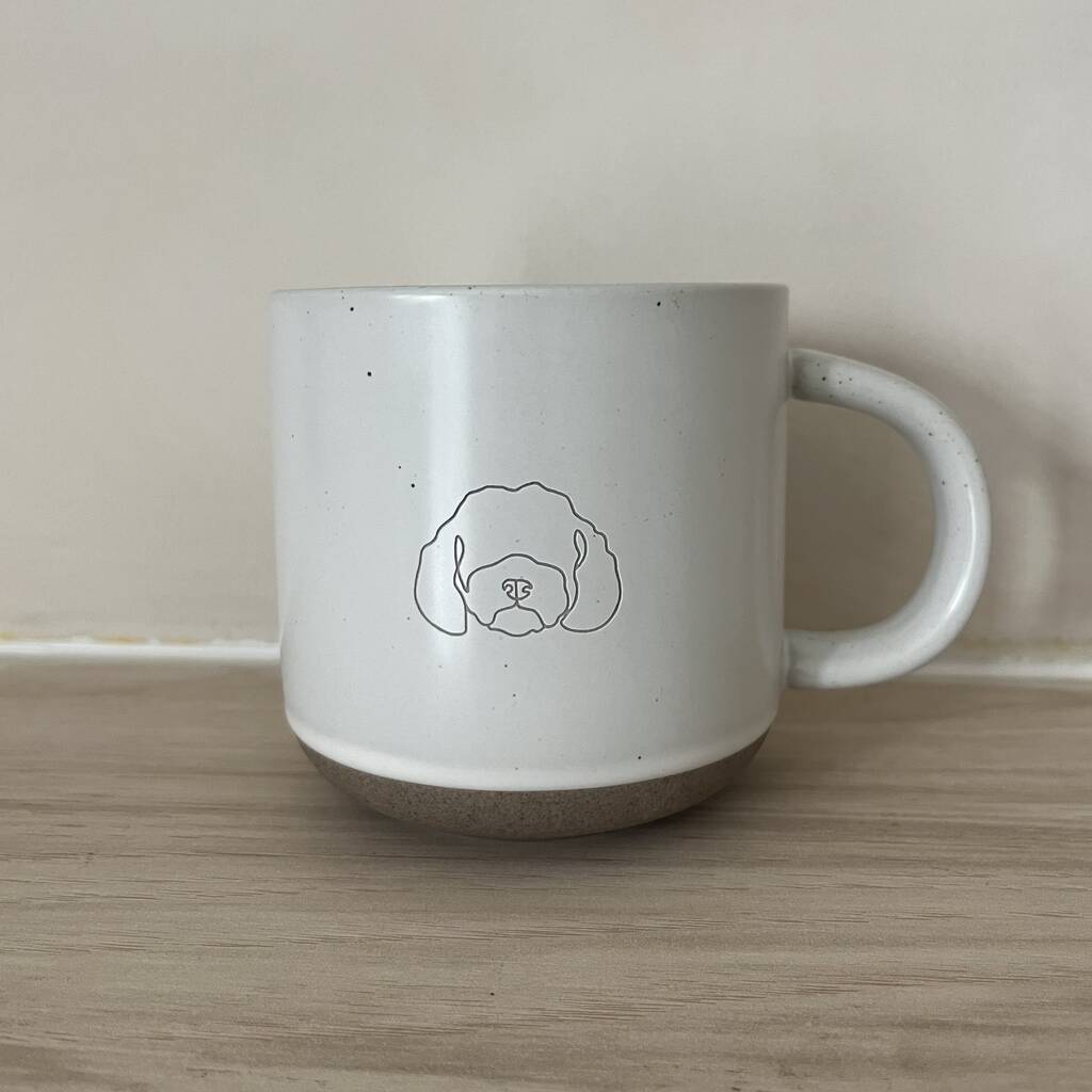 Cockapoo/ Cavapoo/ Maltipoo Engraved White Ceramic Tea/ Coffee Mug, 1 of 7