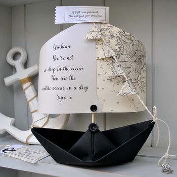 Personalised Nautical Chart Paper Boat Card, 6 of 12