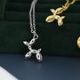 Tiny Balloon Dog Pendant Necklace In Sterling Silver, thumbnail 5 of 11