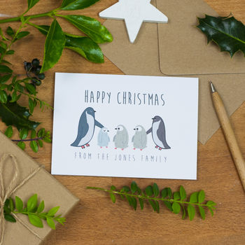 Penguin Family Christmas Card, 2 of 2