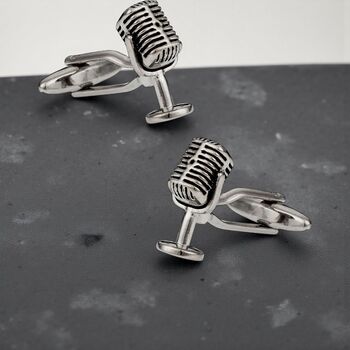 Personalised Retro Microphone Cufflinks, 9 of 12