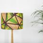 Yellow And Green Geometric Triangles African Lampshade, thumbnail 1 of 9