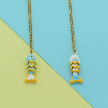 Bright Enamel Fish Necklace, 2 of 3
