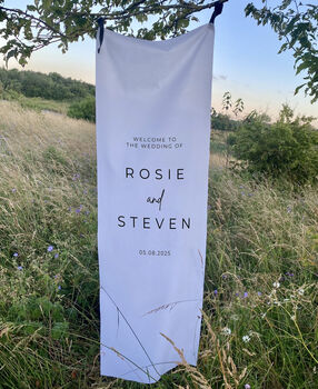 Personalised Modern Fabric Wedding Welcome Sign, 2 of 3