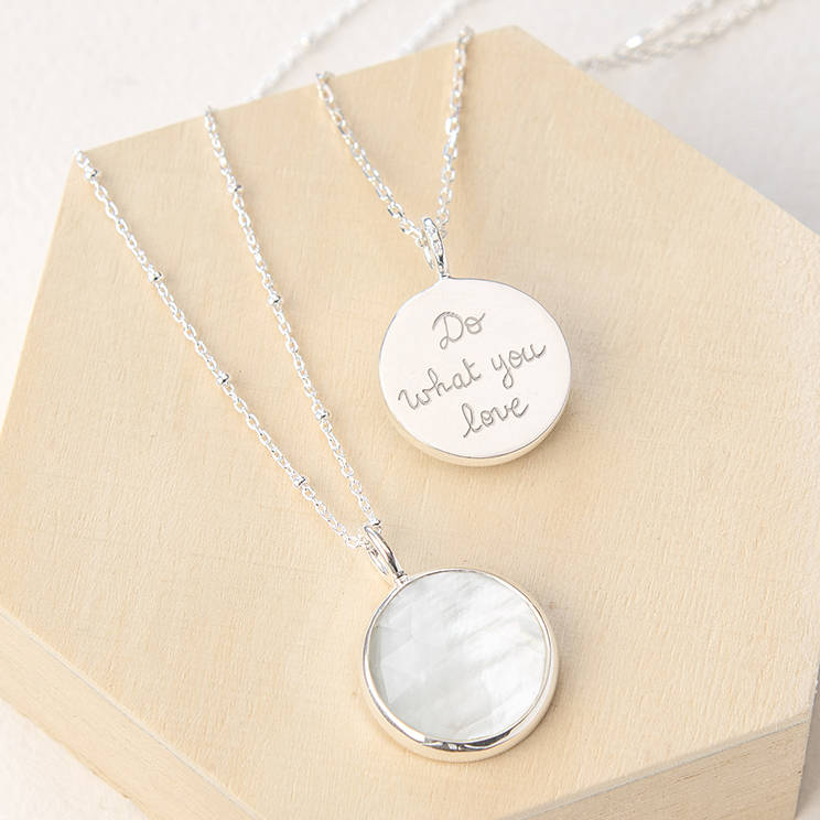 Personalised Mother Of Pearl Pendant Necklace By Merci Maman ...