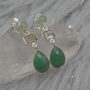 Green Amethyst, Sillimanite, Aventurine Silver Earrings, thumbnail 2 of 10