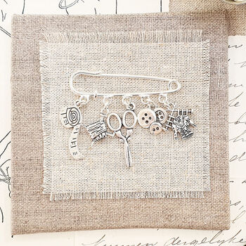 Personalised Knitting Charm Brooch, 2 of 4