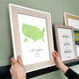 Personalised USA Engagement Map Print, thumbnail 1 of 9