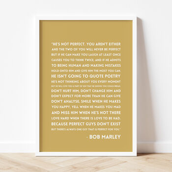 Bob Marley 'He's Not Perfect' Quote Print, 10 of 10
