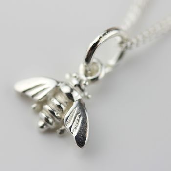 Miniature Silver Bee Necklace, 2 of 4