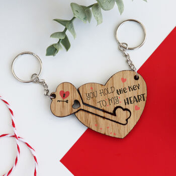 You Hold The Key To My Heart Valentine's Keyring Set, 5 of 5
