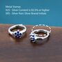 Sapphire Blue Cz Flower Huggie Hoop Earrings, thumbnail 8 of 11