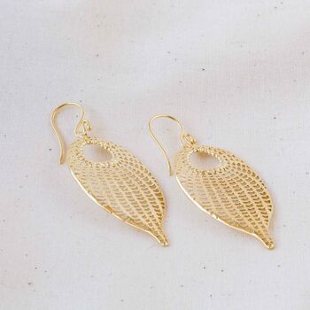 Handmade Feather Shaped Drop Earrings, 5 of 6