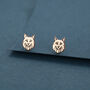 Sterling Silver Maine Coon Style Cat Face Stud Earrings, thumbnail 7 of 12