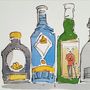 Vibrant Gin Bottles Limited Edition Giclee Print, thumbnail 2 of 4