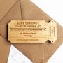 Ticket Style Wooden Save The Date Magnet, thumbnail 1 of 4