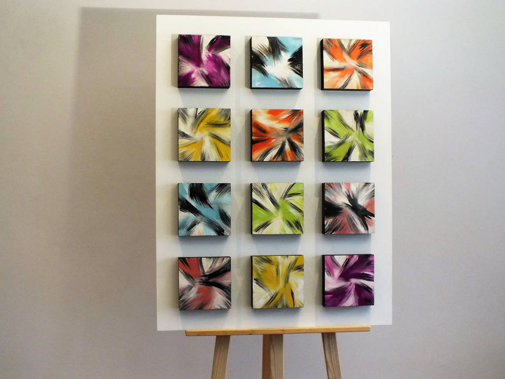 'colour explosion' 3d abstract wood block art by philip