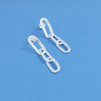 Sterling Silver Chain Link Earrings, 2 of 4
