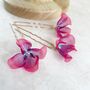 Pink And Purple Flower Hair Pins, thumbnail 4 of 9