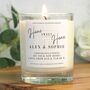 Personalised Couple's Home Sweet Home Housewarming Candle, thumbnail 1 of 5