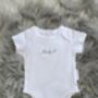 Embroidered White Cotton Baby Grow, thumbnail 5 of 5