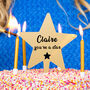 Personalised 'You're A Star' Gold Star Cake Topper, thumbnail 2 of 8