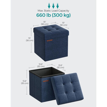 Foldable Ottoman Footrest With Storage Cube, 2 of 9