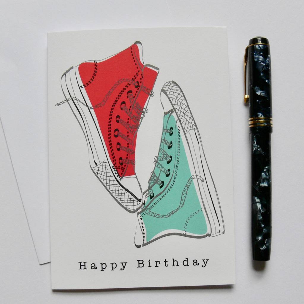 Converse Trainer Birthday Greeting Card By The Sardine's Whiskers |  