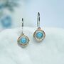 Handmade Blue Fire Opal Drop Earrings, thumbnail 4 of 7
