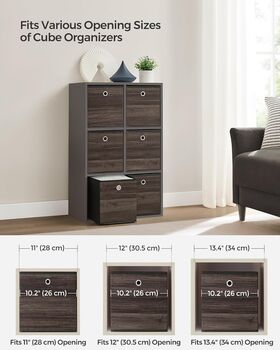 Set Of Six Foldable Fabric Storage Cubes, 7 of 10